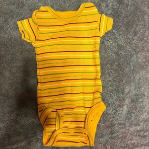Striped Yellow Baby Onesie